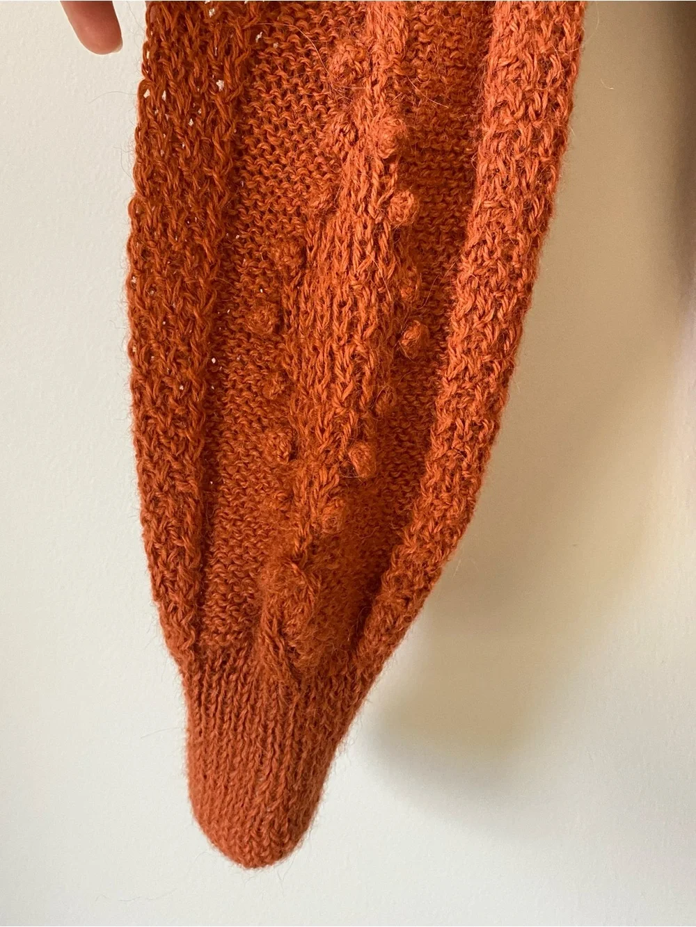 Yamashita Collection 100% Alpaca Hand Knit Peru Cable Bobble Sweater Rust Est S